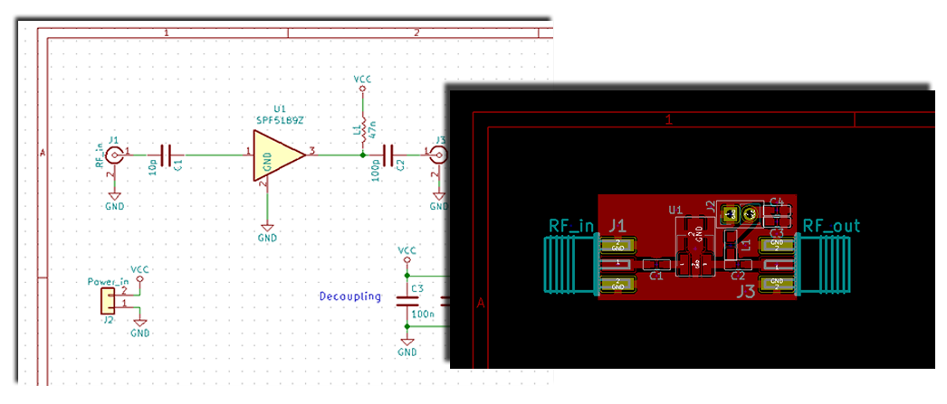 Screen capture of kicad's interface