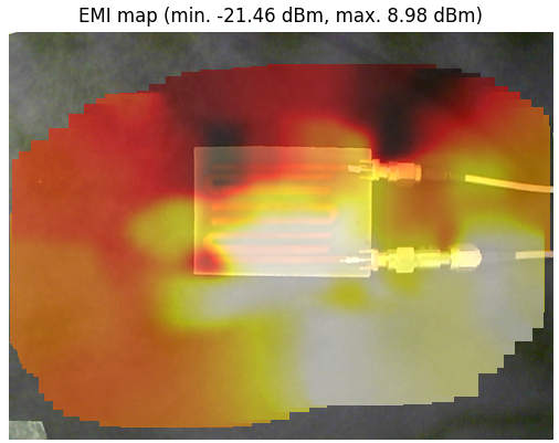 EMI map from an homemade hairpin filter