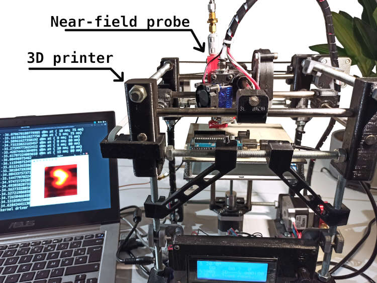 Probe mounted on the Skeleton3D 3D printer