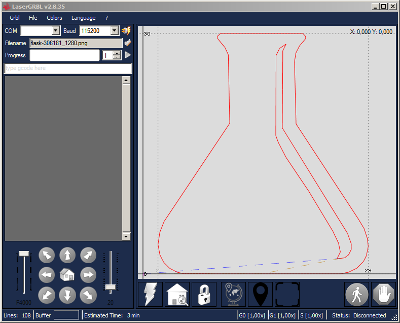 Interface of LaserGRBL.