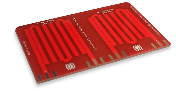 Microstrips filters manufactured by JLCPCB