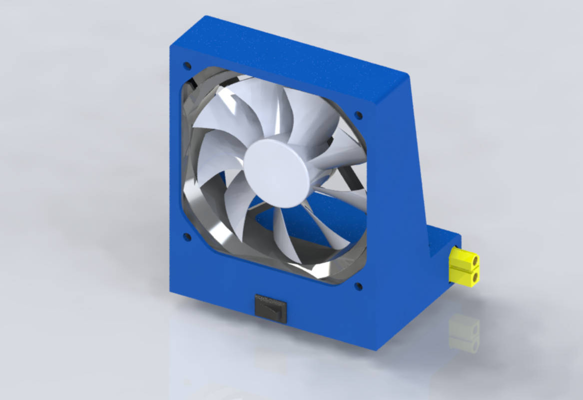 3D render of the smoke extractor module in SOLIDWORKS