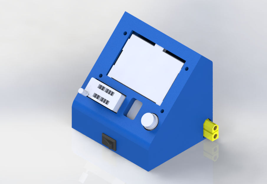 3D render of the component tester module in SOLIDWORKS