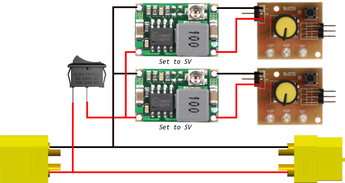 Wiring diagram for the servo tester module