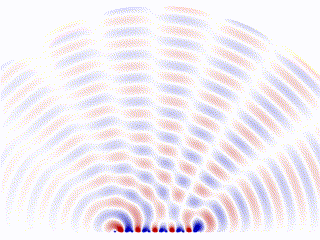 Animation showing the radiation pattern of a phased array