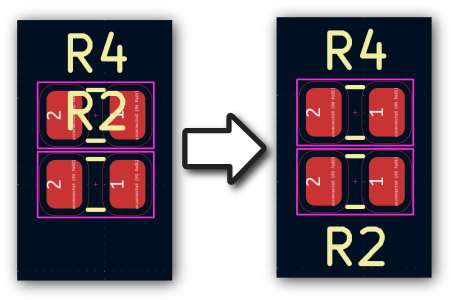 Collision between a resistor and a reference indicator