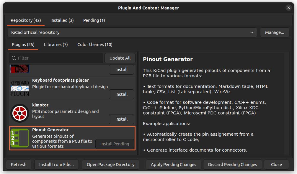 Plugin in the Plugin and Content Manager