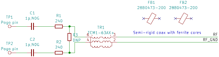 Circuit of the probe in KiCad